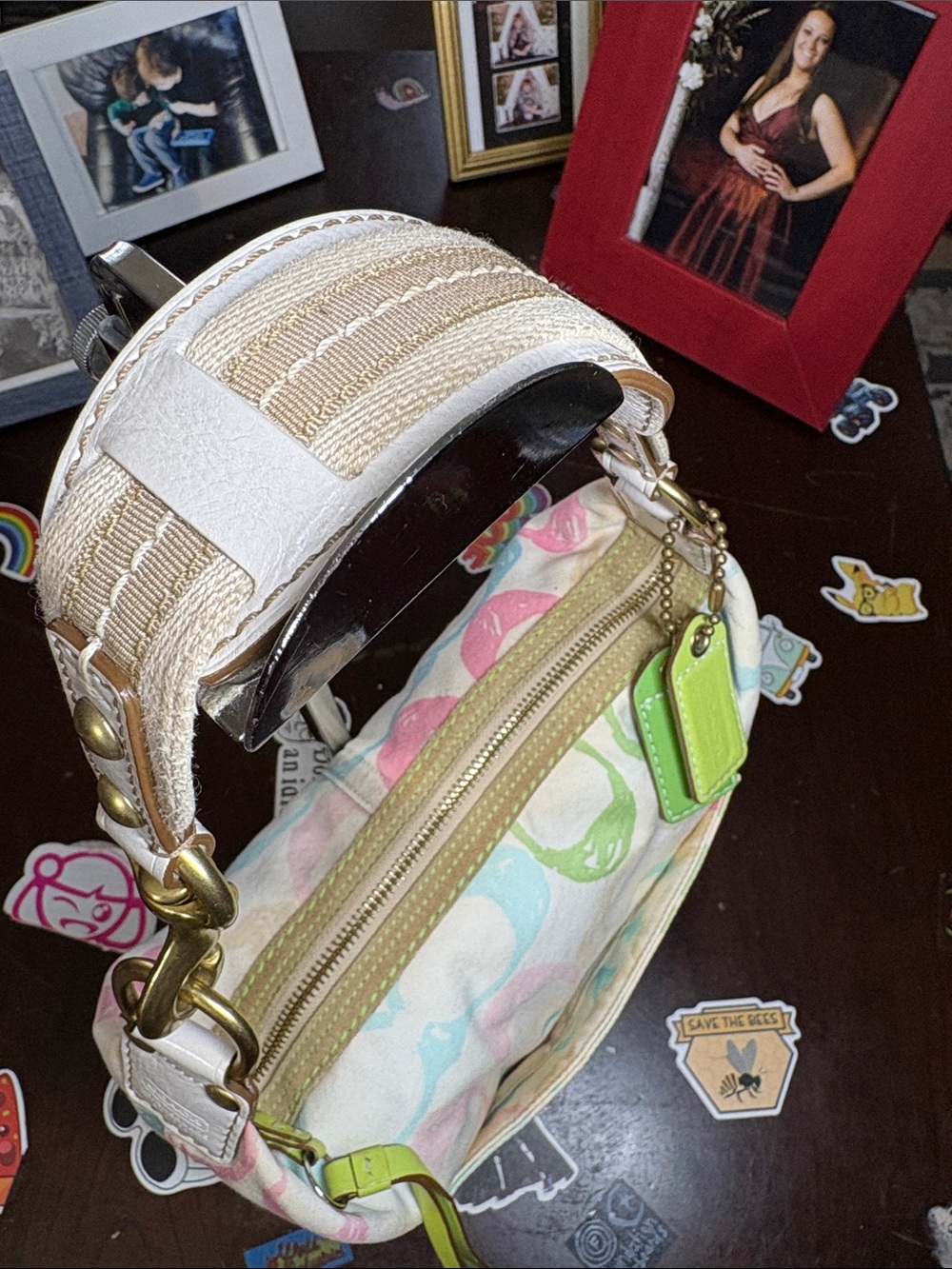 Vintage Coach 2005 Y2K Scribble Signature Ergo Hobo Leather Shoulder Bag 12x9in - Picture 9 of 16